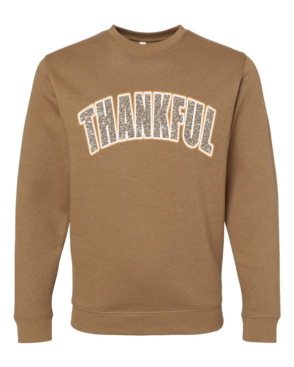 LAT Toasty Brown  Leopard Thankful Fall Sweatshirts/ Unisex sized Sweatshirts/ DTG printed Quality Sweatshirts