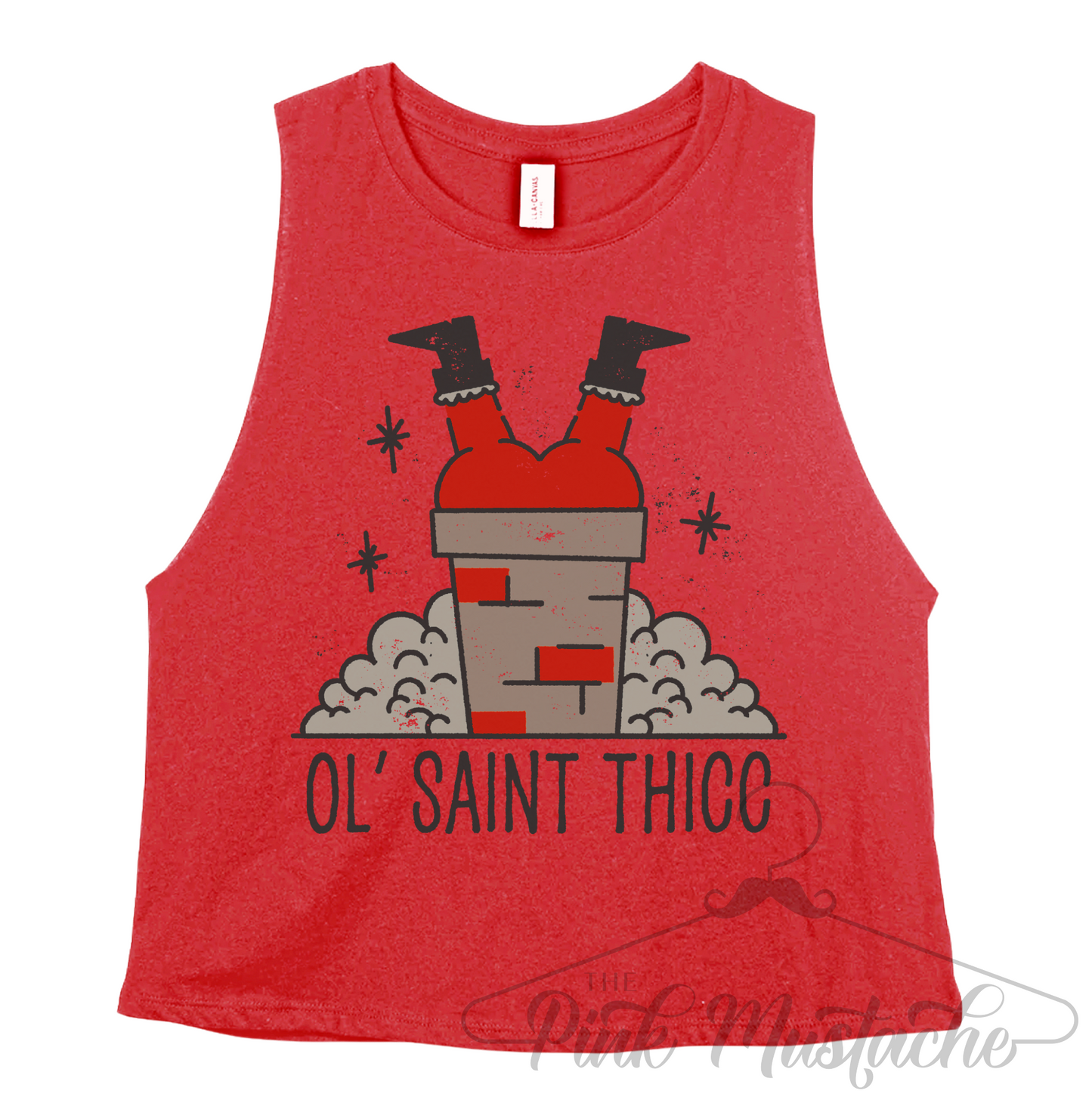 Ol Saint Thicc Christmas Workout Tank/ Ol' Saint Thicc Funny Cropped Tank / Christmas Workout Tank/ Crossfit