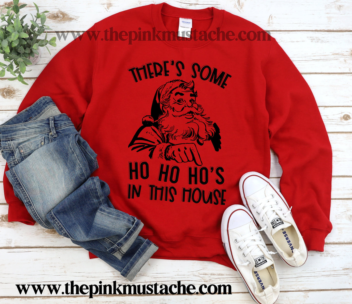 There's Some Ho Ho Ho's In This House Christmas Funny Sweatshirt /Funny Oversized Sweatshirt - SALE