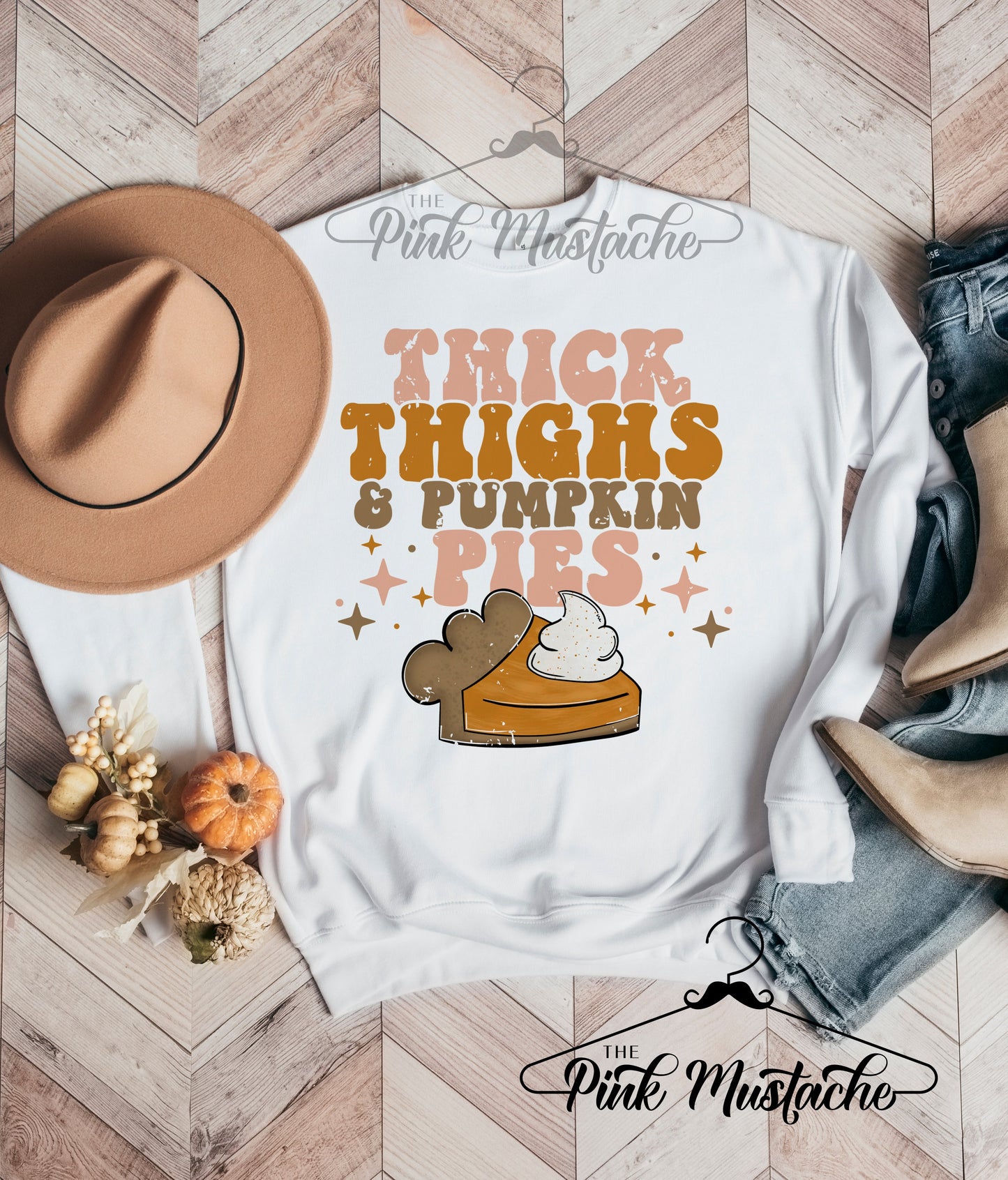 Thick Thighs and Pumpkin Pies - Unisex Sized Sweatshirt/ Thanksgiving/ Youth and Adult Sizing Available