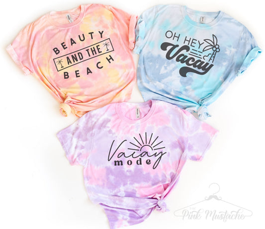 Tie Dye Beachy Vacay/  Beachy Vacation Tee/ Youth and Adult Sizes/ Southern Tee
