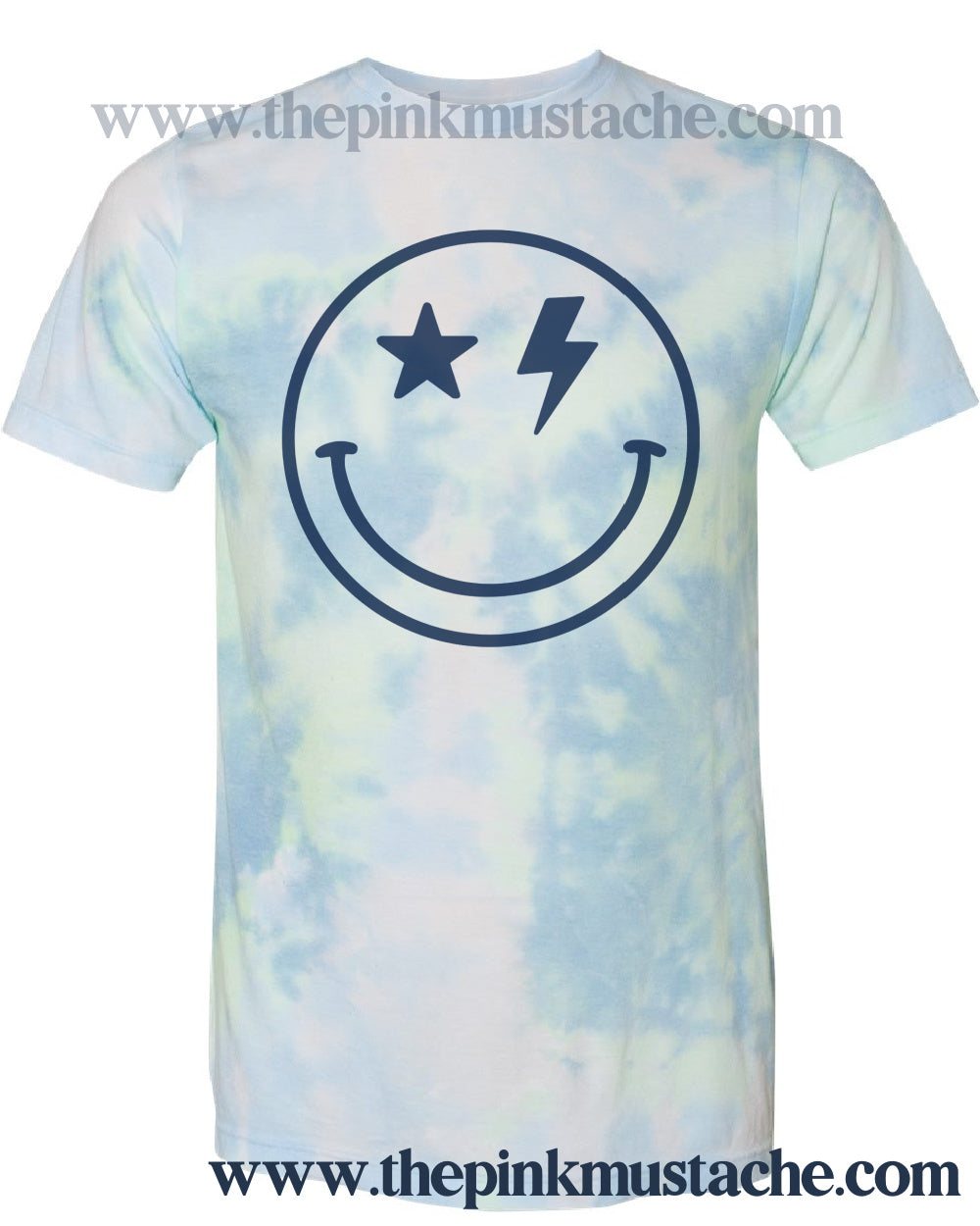 Happy Smiley Face Rocker Dream Tie Dyed Softstyle Tee/ Super Cute Dyed Rocker Tees - Unisex Sized/ Vintage Rock N Roll Styled Hippie Shirt