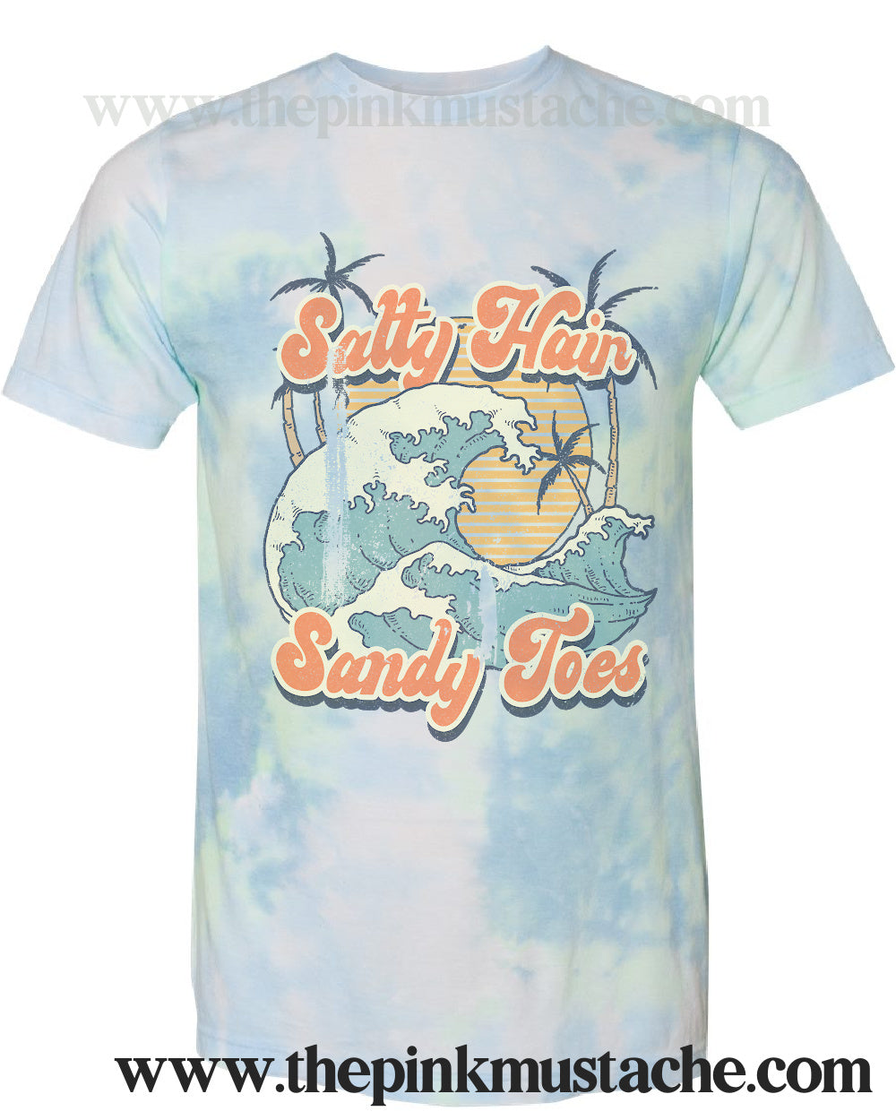 Tie Dye Softstyle Salty Hair Sandy Toes - Retro Spring Summer - Vacation Tee