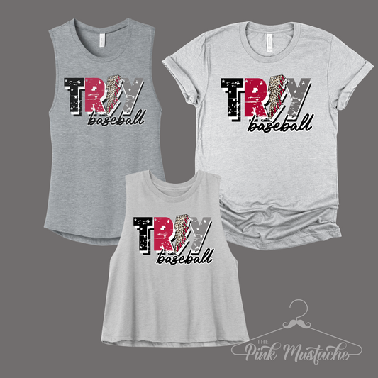 Troy Baseball All Star Trojans Soft Style Tee/ Troy Baseball Little League Shirts