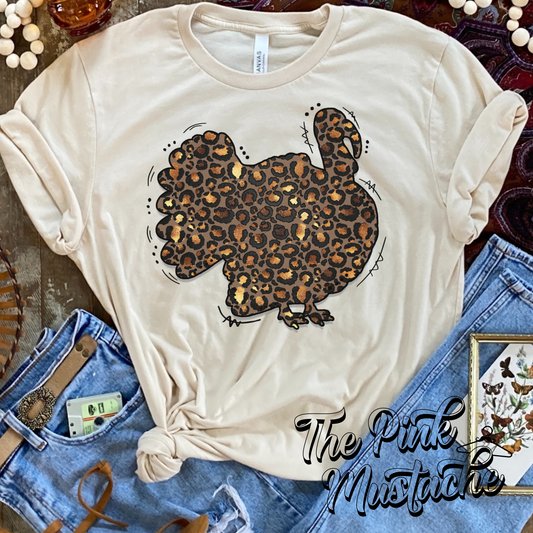 Toddler, Youth, and Adult Leopard Turkey Shirt - Thanksgiving Shirt -Soft style Tees