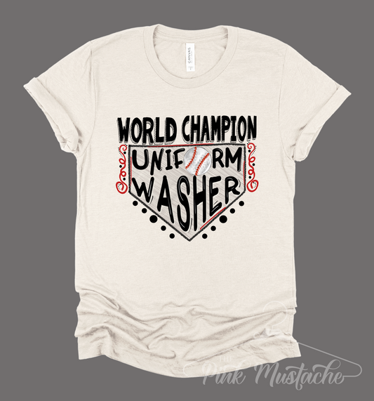 World Champion Uniform Washer Soft Style Baseball Mama Shirt/  Baseball Mom Soft Style Tee