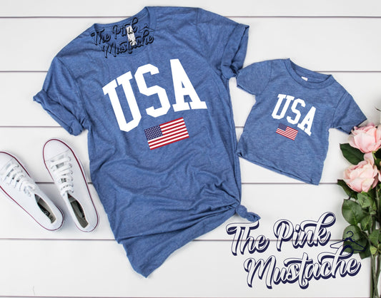 USA Flag July 4th Matching Family Shirts / Matching Boys and Girls/ Gender Neutral Shirts/ July 4th / Toddler - Youth - Adult Sizing