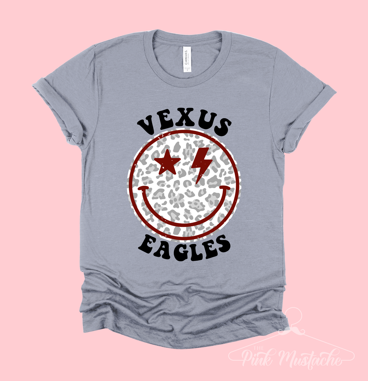 Vexus Eagles Distressed Smiley Unisex Bella Tee/ Toddler, Youth, and Adult Sizes