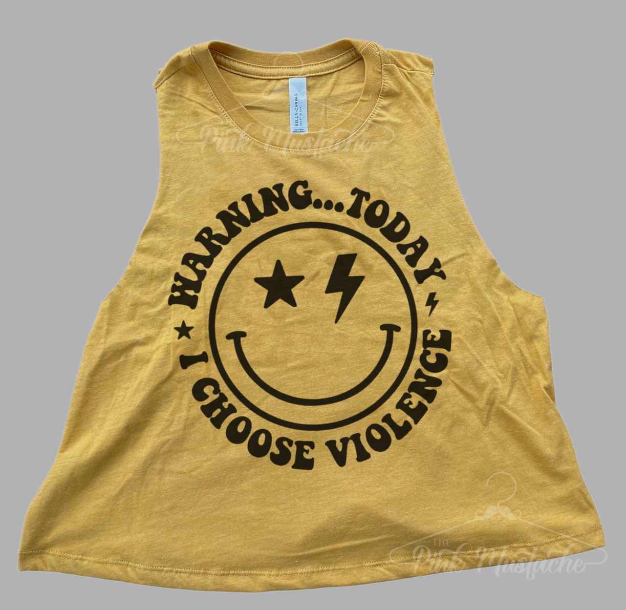 Warning: Today I Choose Violence Funny Cropped Tank/ Gifts for Her/ Funny Tank Top/ Adult Sizes Available