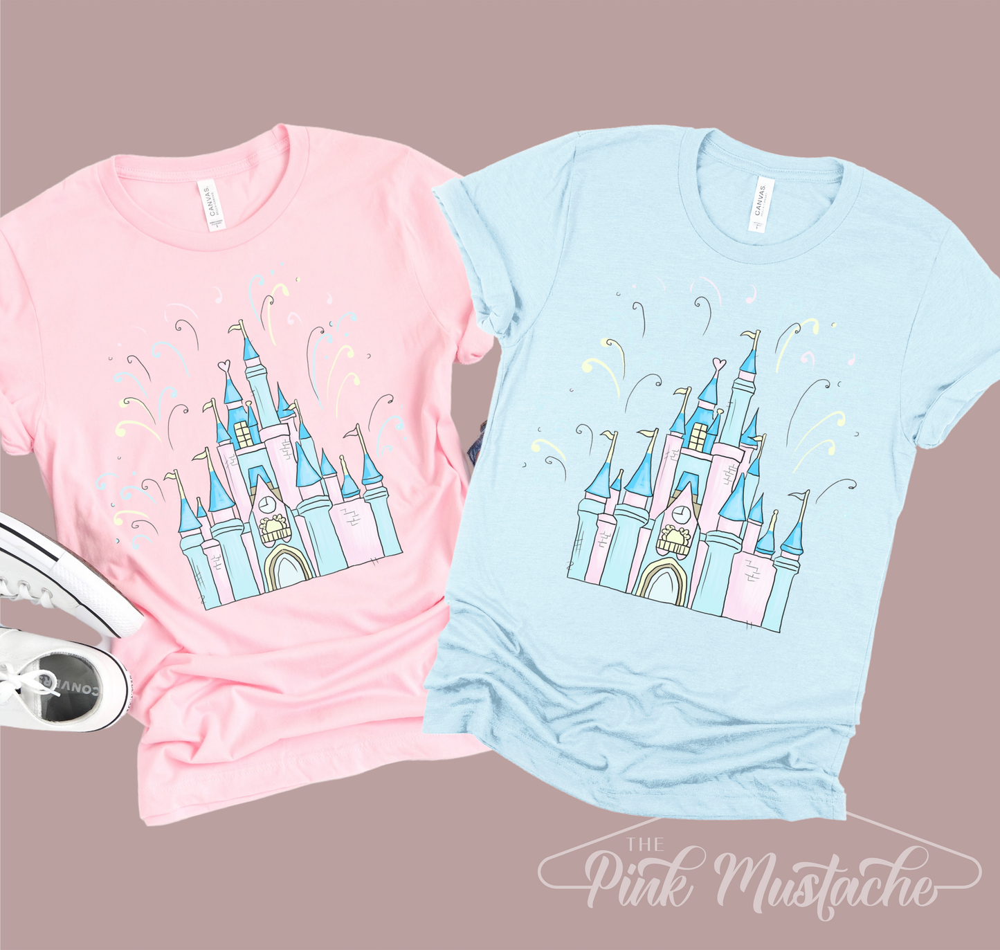 Watercolor Castle Tee - Disney World or Disneyland Group Trip Shirts - Watercolor Disney Tee