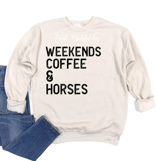 Bella Canvas Weekends, Coffee, and Horses Unisex Sweatshirt
