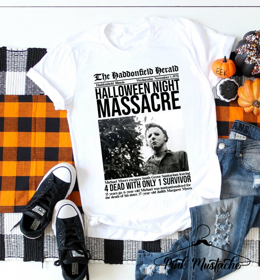 Halloween Night Massacre - Youth and Adult Sizes Available