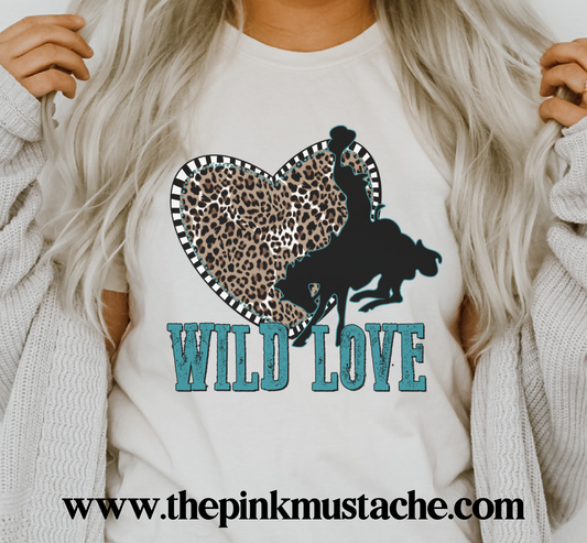 Wild Love Leopard Western Tee / Valentines Day Tee / Youth and Adult Sizing