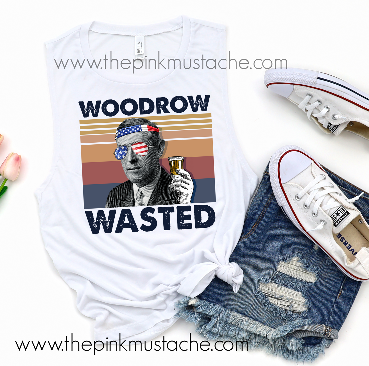 Drinking Presidents Collection Woodrow Wasted Muscle Tank / Muscle Tank Top / Mens or Womens Cut Tank Available/ Woodrow Wilson