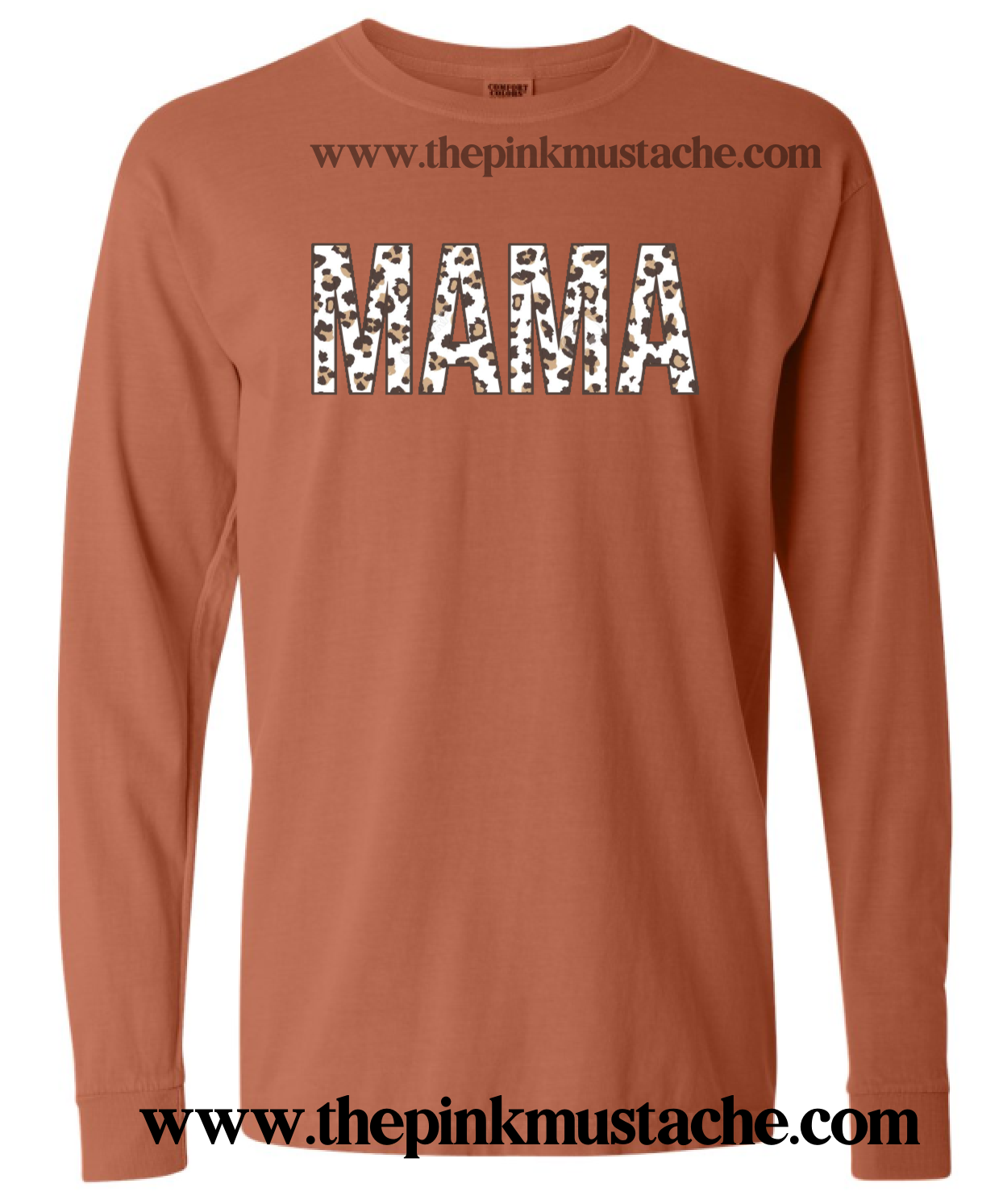 Comfort Colors Leopard Print Mama Shirts / Long Sleeved Oversized Tees