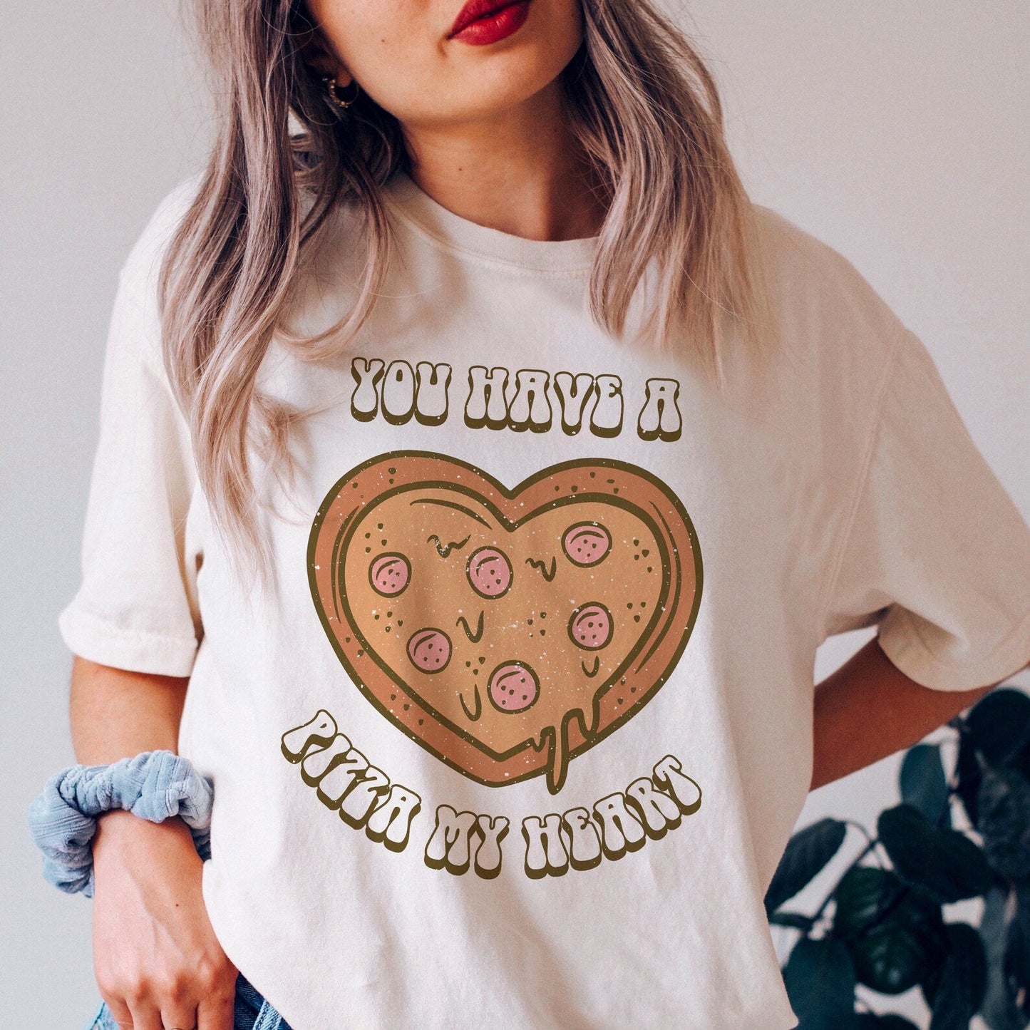 You Have A Pizza My Heart Retro Tee/ Super Cute Valentine's Tee - Youth and Adult Sizing Available